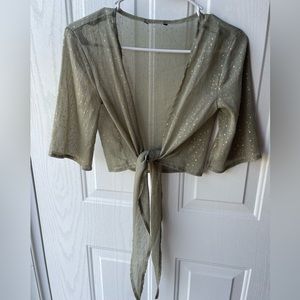 Shimmer tie crop top